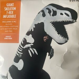 Giant Skeleton T-Rex Inflatable Adult Costume! New!